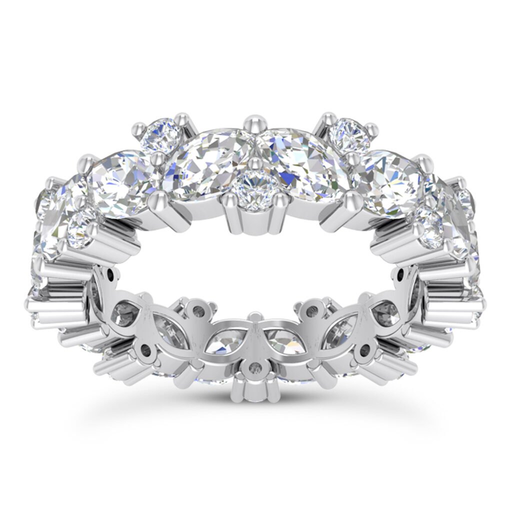 Diamond Marquise Round 18K White Gold Ring