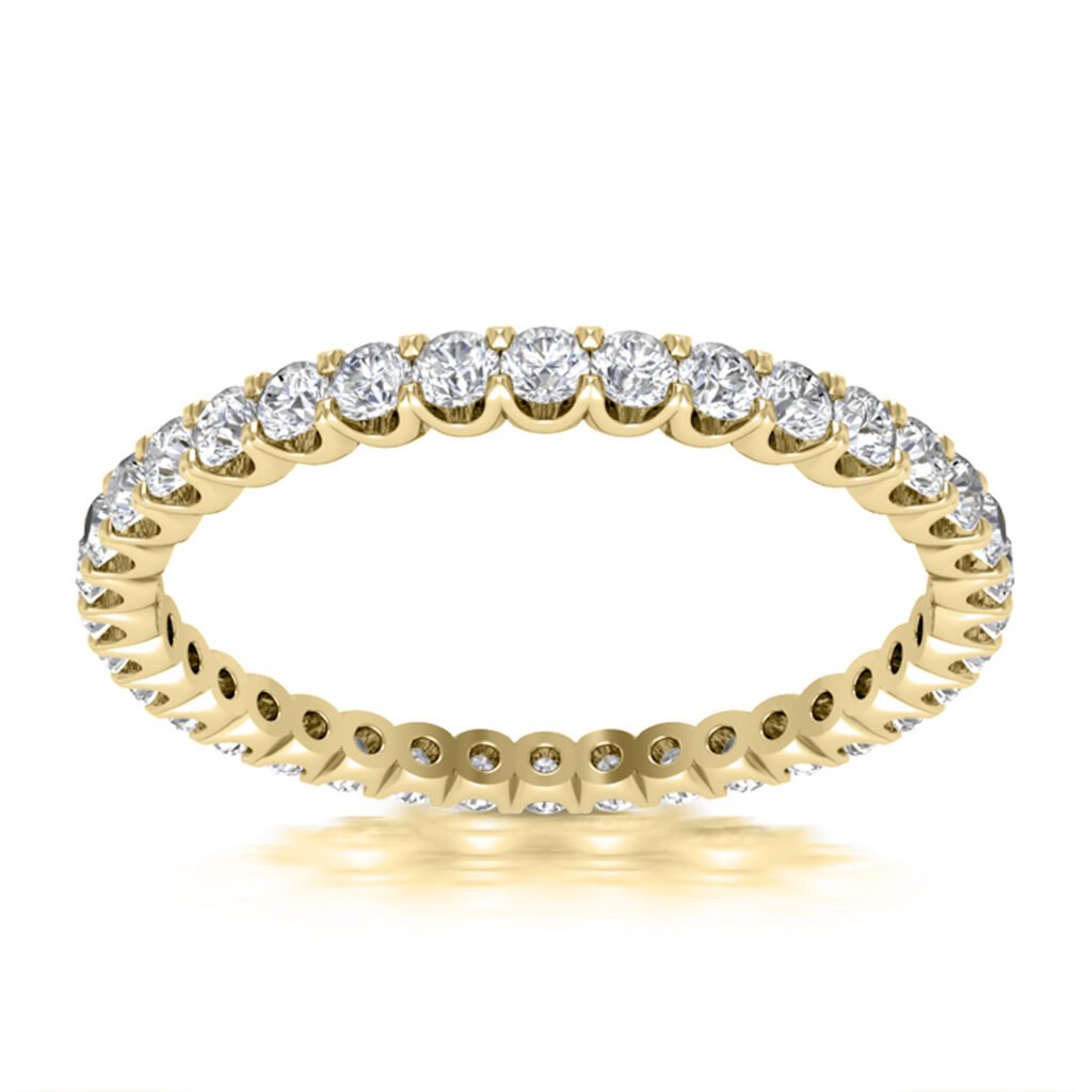 Natural Diamond 18K Gold Eternity Ring Band