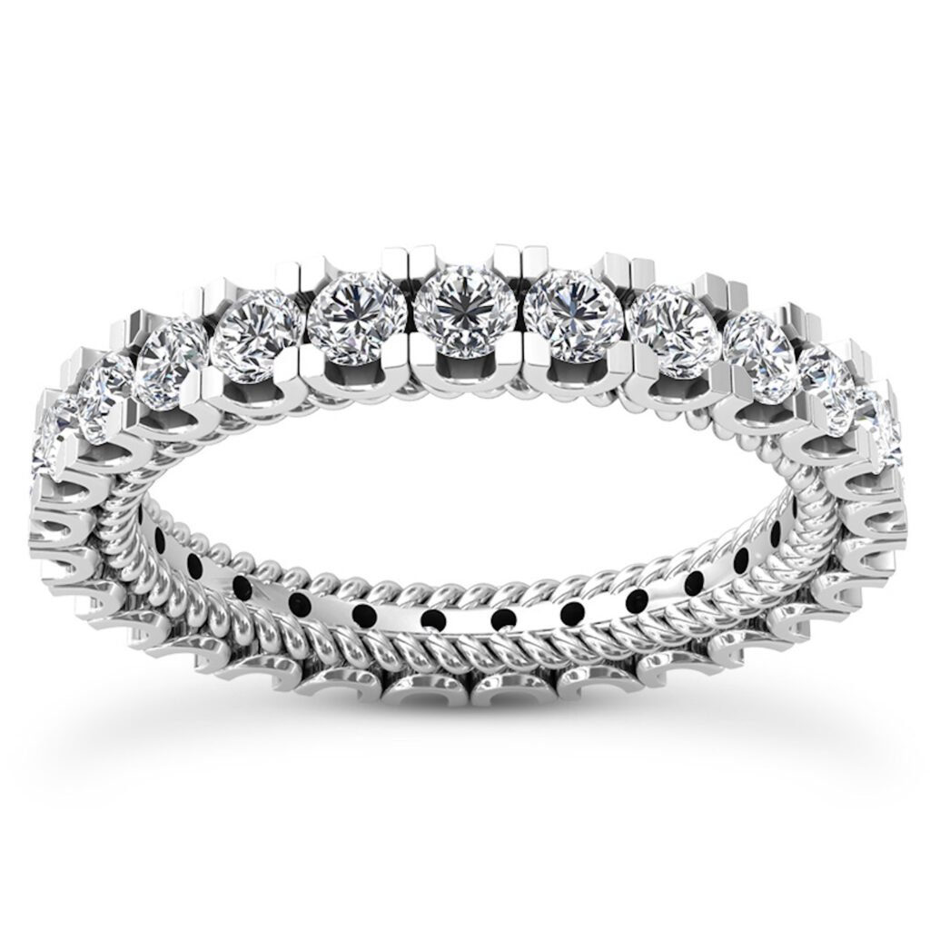 Lab-Grown Diamond Twisted Rope 18K White Gold Ring