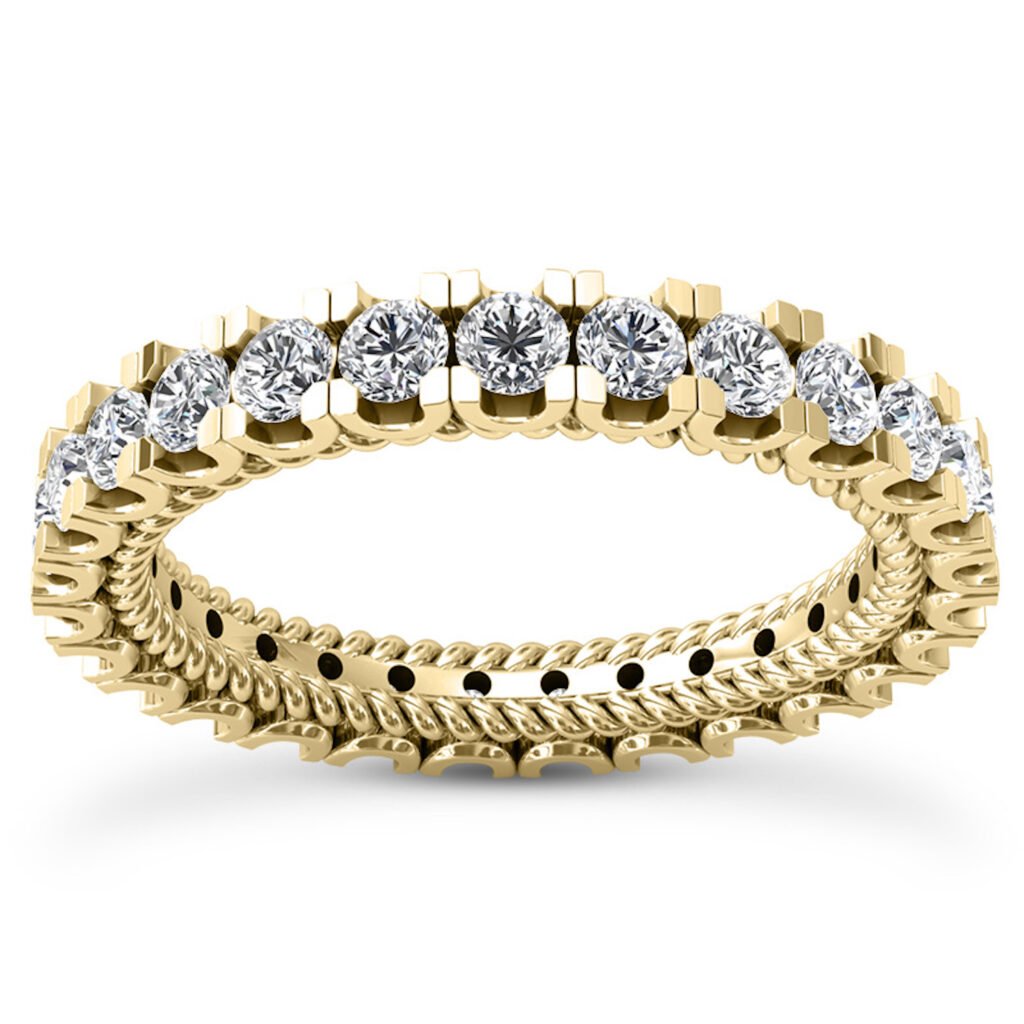 French Twisted Rope 18K Gold Eternity Band