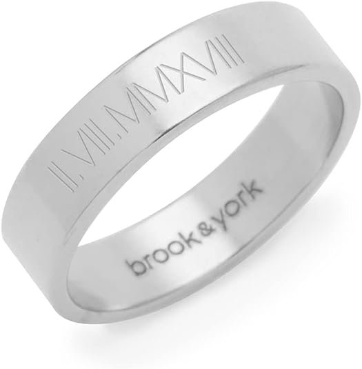 Women's Personalized Roman Numeral Ring - Custom Engraved Roman Numeral Date Ring - Graduation Gift - Anniversary Date Ring Stackable Ring