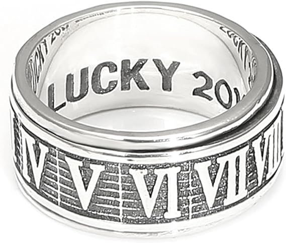 Rings for Teen Girls, Men's S925 Sterling Silver Roman Numeral Ring