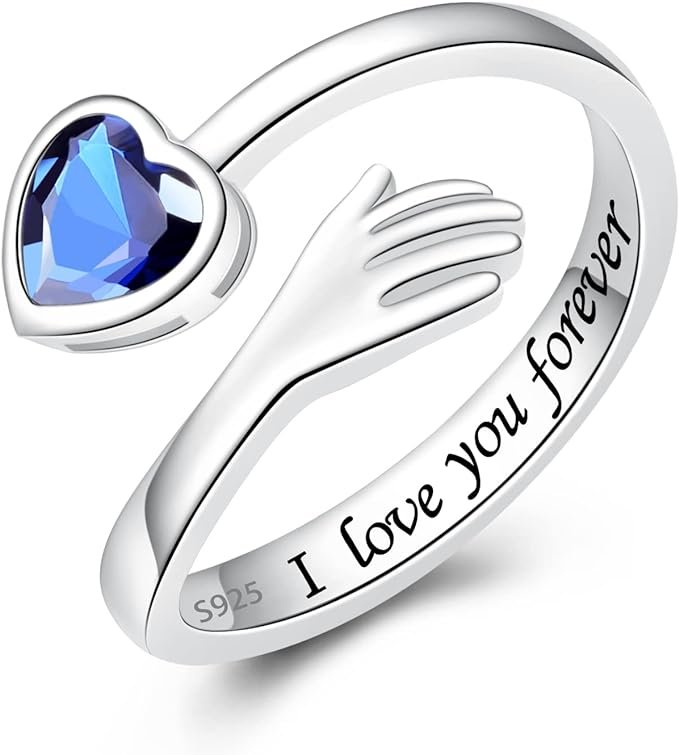 925 Sterling Silver Hug Ring for Women Teen Girls