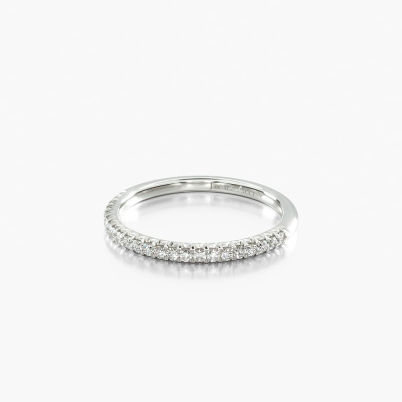 14K White Gold Flush Fit Pavé Wedding Ring