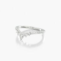 14K White Gold Grand Diamond Tiara Wedding Ring