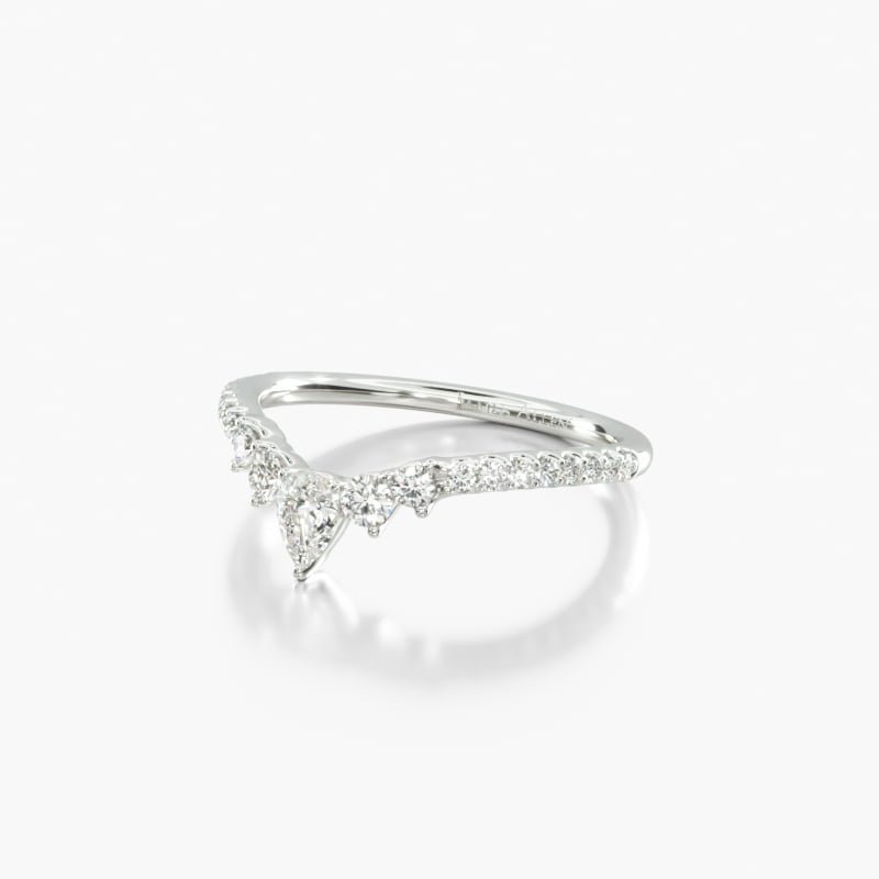 14K White Gold Grand Diamond Tiara Wedding Ring