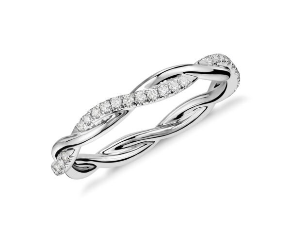 Petite Twist Diamond Eternity Ring in 14k White Gold (1/5 ct. tw.)